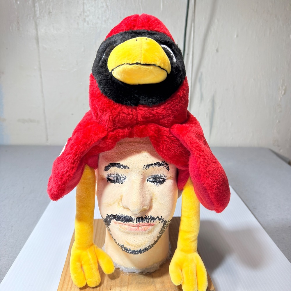 MLB St Louis Cardinals Plush Mascot Hat Adult Red Excellent Full Body Fredbird